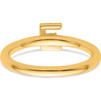 14K Yellow Gold Stackable Ring with Diamond Initial E by 0