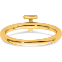 14K Yellow Gold Stackable Ring with Diamond Initial T Accents by 0
