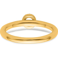 14K Yellow Gold Stackable Ring with Diamond "O" Initial - Elegant Personalized Jewelry by 0