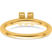 14K Yellow Gold Stackable Ring with Pavé Diamond Letter M Initial - Women's Size 7 by 0