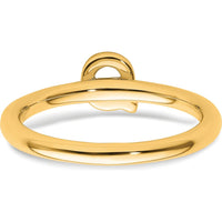 14K Yellow Gold Stackable Ring with Round Diamond Initial Q Accent - Size 7 by 0
