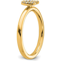 14K Yellow Gold Stackable Ring with Round Diamond Initial Q Accent - Size 7 by 0
