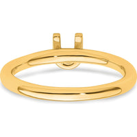 14K Yellow Gold Stackable Ring with Round Diamond Initial "U" by 0