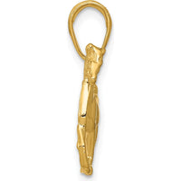 14K Yellow Gold Standing Horse Pendant - 22.5mm x 20mm Polished Charm by Oro Pregiato