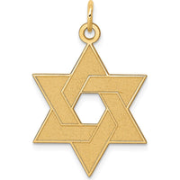 14K Yellow Gold Star of David Laser-Cut Pendant - 32mm x 22mm by Oro Pregiato