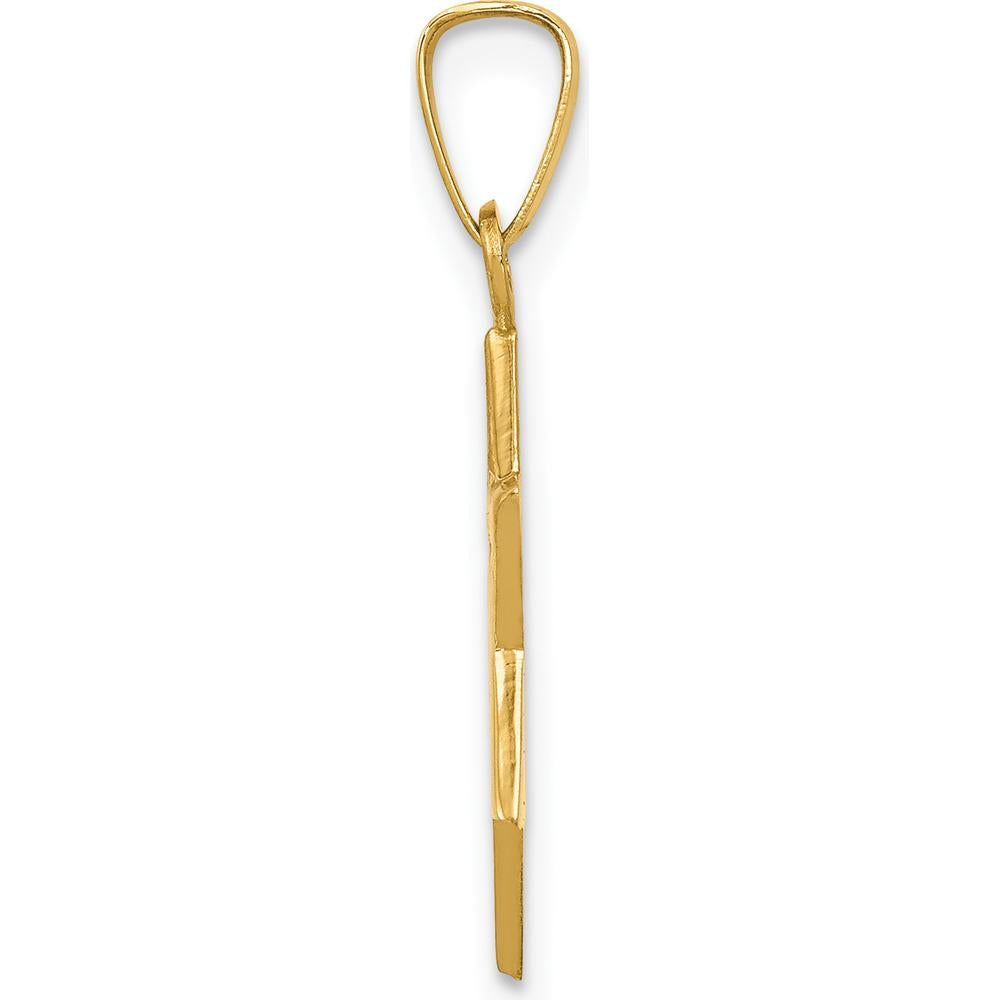 14K Yellow Gold Star of David Pendant - 23mm Length, Solid Design, Themed Pendant by Oro Pregiato