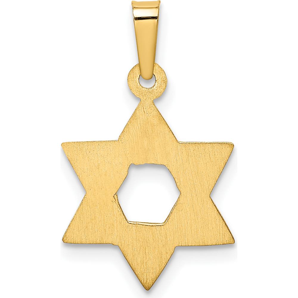 14K Yellow Gold Star of David Pendant - 23mm Length, Solid Design, Themed Pendant by Oro Pregiato