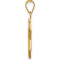 14K Yellow Gold Star of David Pendant - 25mm Length x 16mm Width by Oro Pregiato