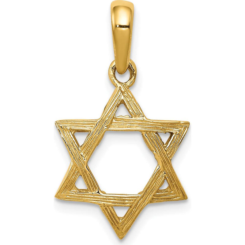 14K Yellow Gold Star of David Pendant - 26mm x 15mm by Oro Pregiato