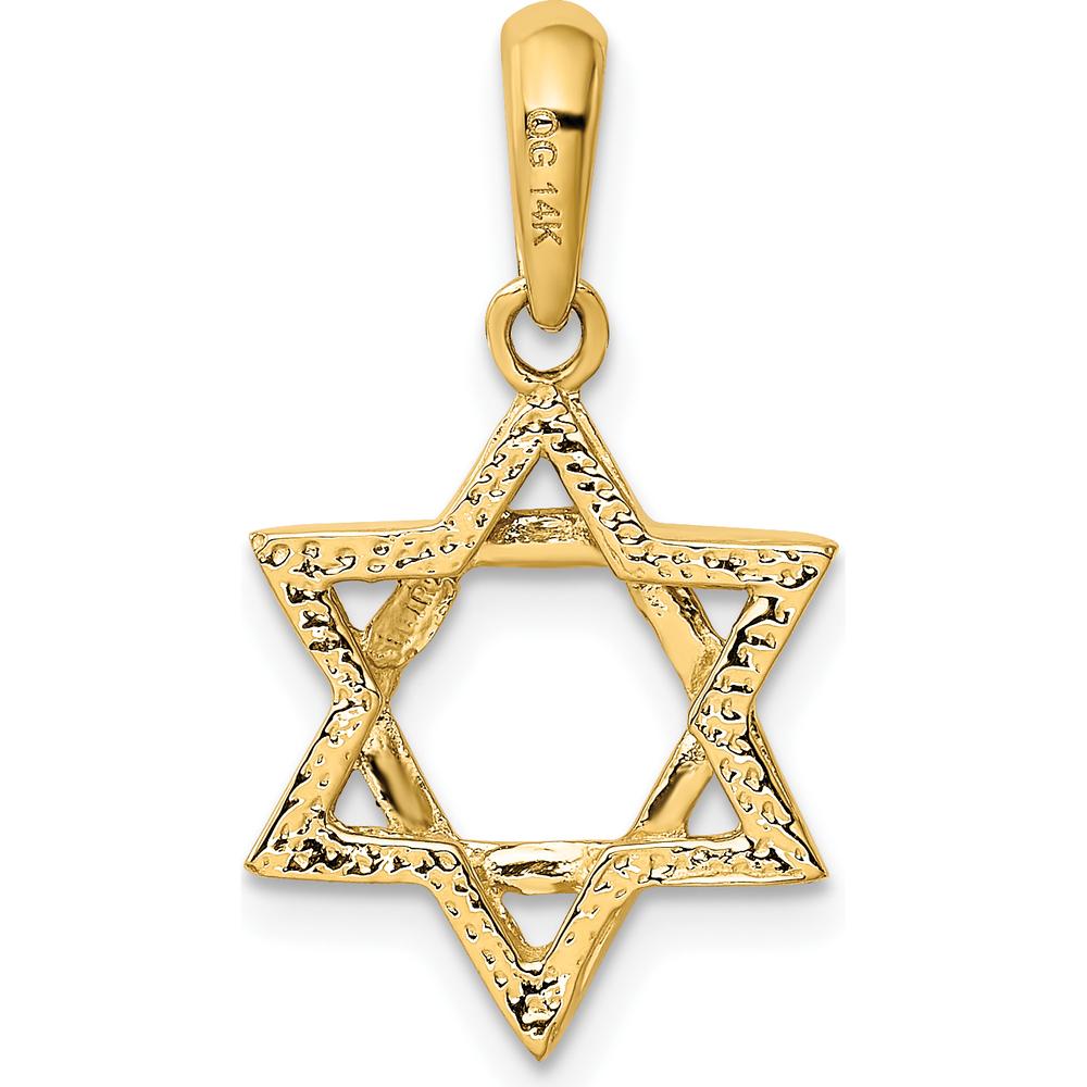 14K Yellow Gold Star of David Pendant - 26mm x 15mm by Oro Pregiato