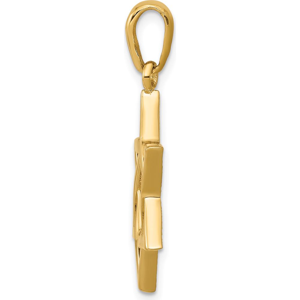 14K Yellow Gold Star of David Pendant - 33mm x 20mm by Oro Pregiato