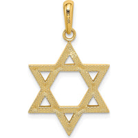 14K Yellow Gold Star of David Pendant - 33mm x 20mm by Oro Pregiato