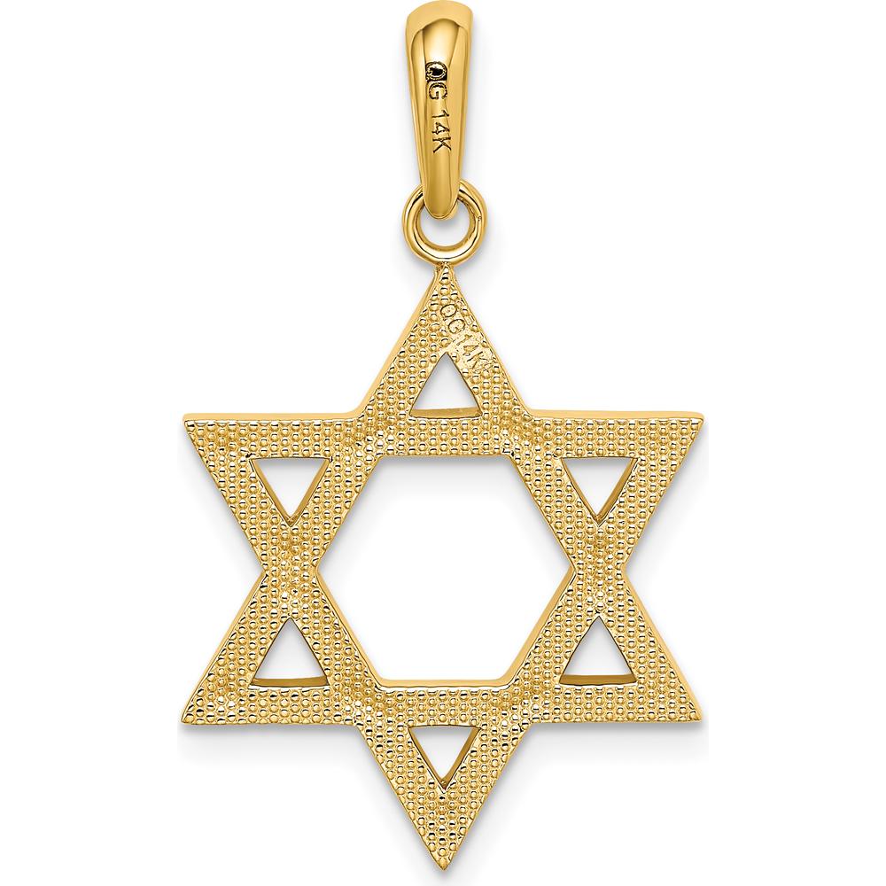 14K Yellow Gold Star of David Pendant - 33mm x 20mm by Oro Pregiato