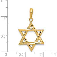 14K Yellow Gold Star of David Pendant - 33mm x 20mm by Oro Pregiato