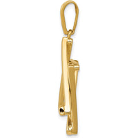 14K Yellow Gold Star of David Pendant - 39mm Length by Oro Pregiato
