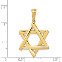 14K Yellow Gold Star of David Pendant - 39mm Length by Oro Pregiato