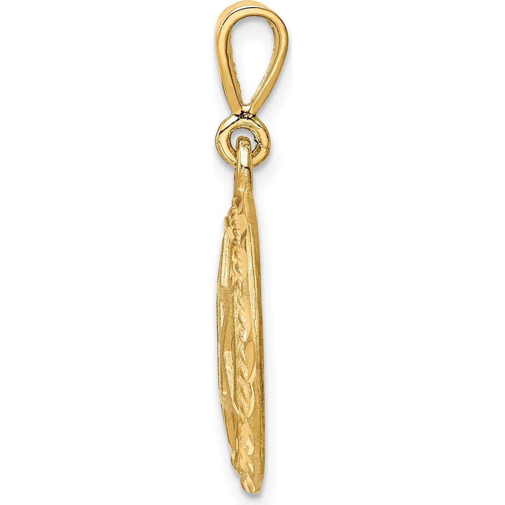 14K Yellow Gold Star of David Round Pendant - 32mm Length, 19mm Width by Oro Pregiato