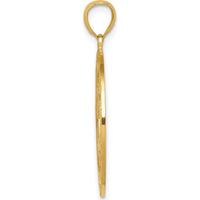 14K Yellow Gold Star of David Round Pendant - Polished Finish 30mm by Oro Pregiato