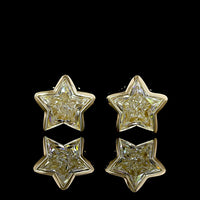 14K Yellow Gold Star Shaped Bezel Set Lab Diamond Stud Earrings - 2.24 Carat Total Weight, G-H Color, VS1 Clarity - Covaloro Fine Jewelry