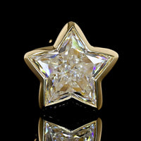 14K Yellow Gold Star Shaped Bezel Set Lab Diamond Stud Earrings - 2.24 Carat Total Weight, G-H Color, VS1 Clarity - Covaloro Fine Jewelry