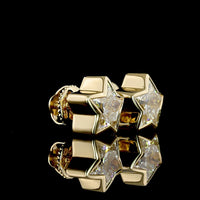 14K Yellow Gold Star Shaped Bezel Set Lab Diamond Stud Earrings - 2.24 Carat Total Weight, G-H Color, VS1 Clarity - Covaloro Fine Jewelry