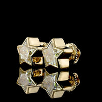 14K Yellow Gold Star Shaped Bezel Set Lab Diamond Stud Earrings - 2.24 Carat Total Weight, G-H Color, VS1 Clarity - Covaloro Fine Jewelry
