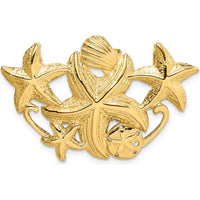 14K Yellow Gold Starfish Cluster Omega Slide Pendant with Textured Finish by Oro Pregiato