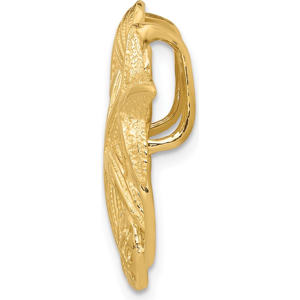 14K Yellow Gold Starfish Cluster Omega Slide Pendant with Textured Finish by Oro Pregiato