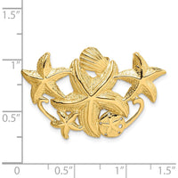 14K Yellow Gold Starfish Cluster Omega Slide Pendant with Textured Finish by Oro Pregiato