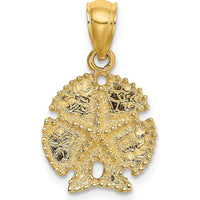 14K Yellow Gold Starfish on Sand Dollar Charm - Ocean-Inspired Beach Jewelry by Oro Pregiato