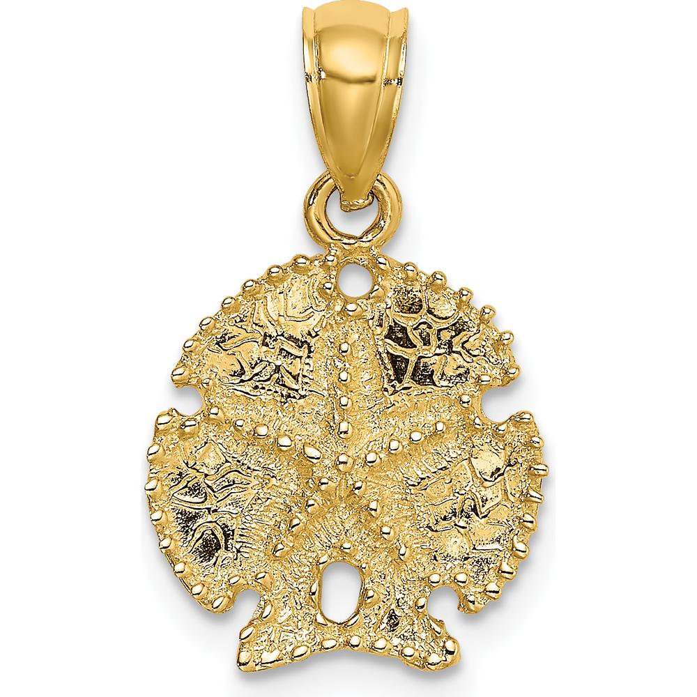 14K Yellow Gold Starfish on Sand Dollar Charm - Ocean-Inspired Beach Jewelry by Oro Pregiato