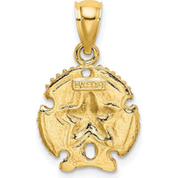 14K Yellow Gold Starfish on Sand Dollar Charm - Ocean-Inspired Beach Jewelry by Oro Pregiato