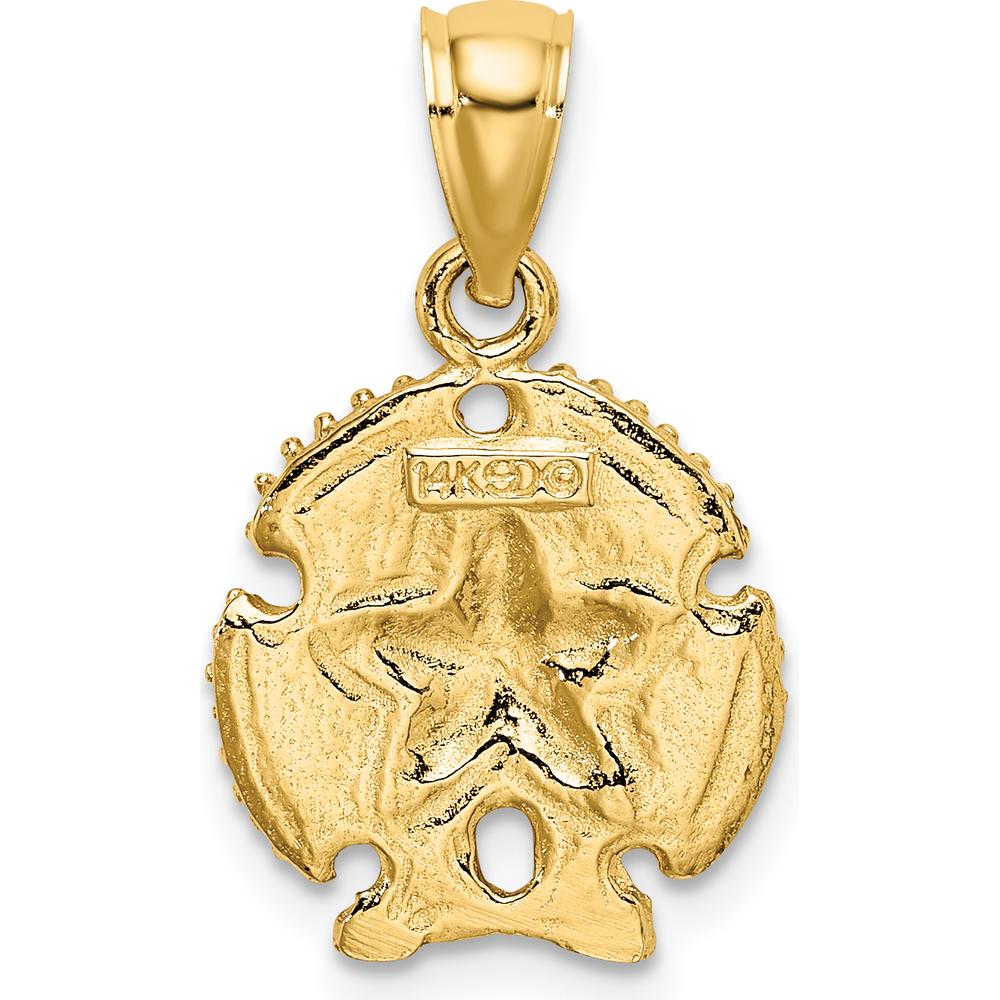 14K Yellow Gold Starfish on Sand Dollar Charm - Ocean-Inspired Beach Jewelry by Oro Pregiato