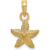 14K Yellow Gold Starfish Pendant with Textured Finish - 18mm by Oro Pregiato