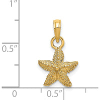 14K Yellow Gold Starfish Pendant with Textured Finish - 18mm by Oro Pregiato