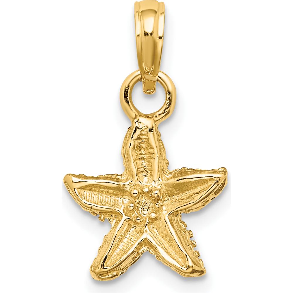 14K Yellow Gold Starfish Pendant with Textured Finish - 18mm by Oro Pregiato