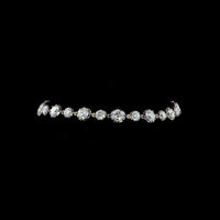 14K Yellow Gold Station Bracelet with 25 Round Brilliant Cut Lab Diamonds - Black Rhodium Bezel and Prong Settings - 6.33 Carat Total Diamond Weight - Covaloro Fine Jewelry