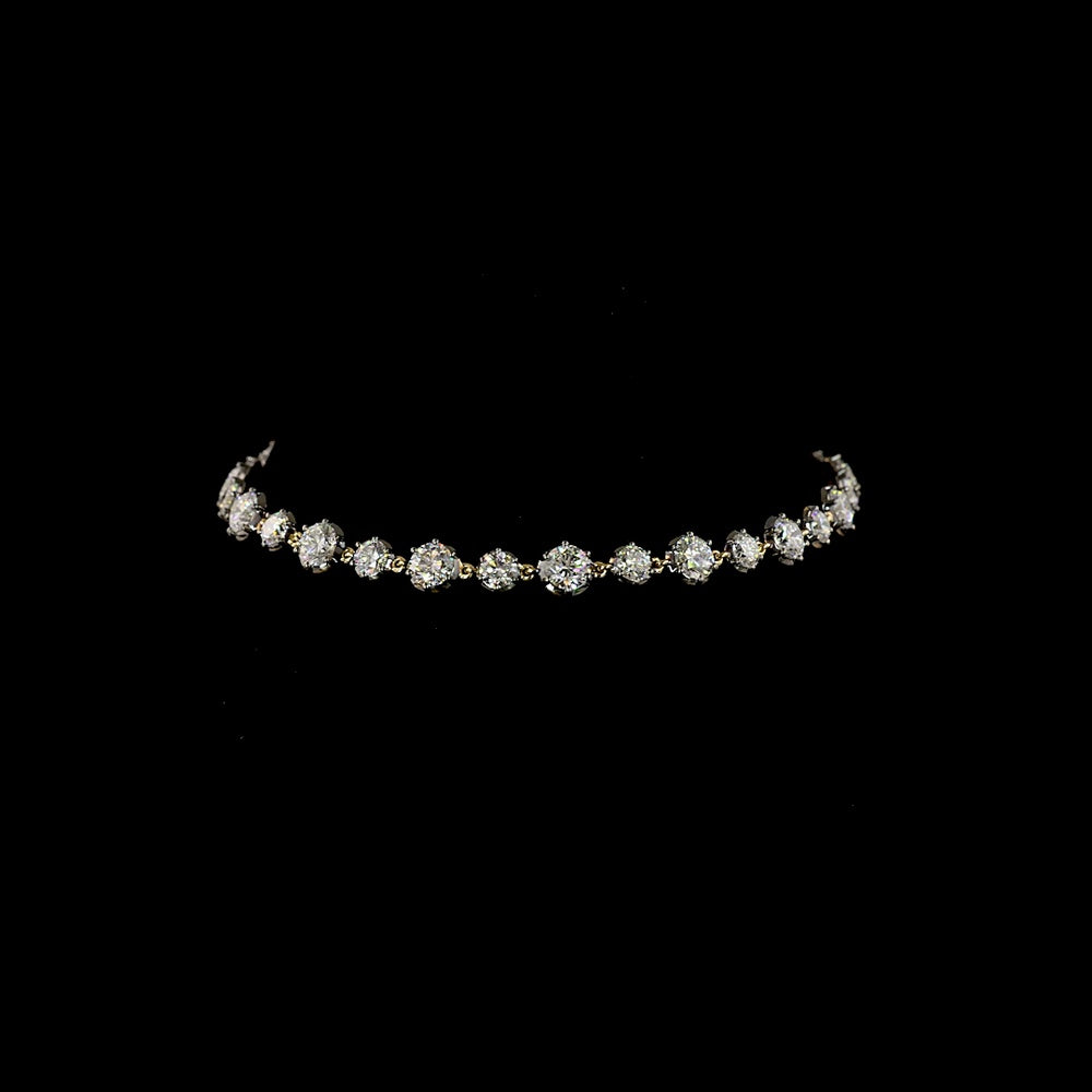 14K Yellow Gold Station Bracelet with 30 Brilliant Round Lab Diamonds - 5.25 Carats Total Carat Weight - Covaloro Fine Jewelry