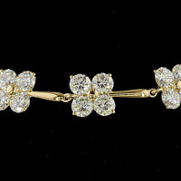 14K Yellow Gold Station Bracelet with 44 Round Brilliant Cut Lab Diamonds - 10.47 Carat Total Weight, E-F Color VS1 Clarity - Covaloro Fine Jewelry