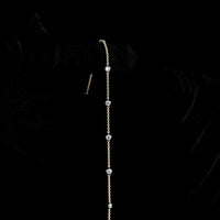 14K Yellow Gold Station Bracelet with 7 Round Lab Grown Diamonds - 0.65 Carat Total Weight with Black Rhodium Accents - Covaloro Fine Jewelry