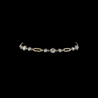 14K Yellow Gold Station Bracelet with Alternating Round Lab Diamonds and Polished Links - 2.85 Carat Total Diamond Weight - Covaloro Fine Jewelry