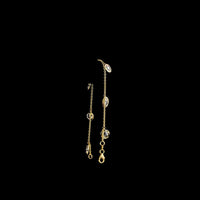14K Yellow Gold Station Bracelet with Bezel Set Rose Cut Oval and Round Lab Diamonds - 3.31 Carat Total Diamond Weight - Covaloro Fine Jewelry