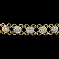 14K Yellow Gold Station Bracelet with Bezel Set Round Lab Diamonds - 5.74 Carats Total Diamond Weight - Covaloro Fine Jewelry