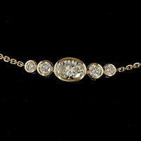 14K Yellow Gold Station Bracelet with East-West Oval and Round Bezel Set Lab Diamonds - 1.01 Carat Total Diamond Weight - Covaloro Fine Jewelry