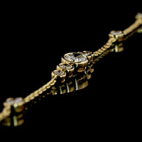 14K Yellow Gold Station Bracelet with East-West Oval and Round Bezel Set Lab Diamonds - 1.01 Carat Total Diamond Weight - Covaloro Fine Jewelry