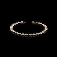 14K Yellow Gold Station Bracelet with Round Brilliant Cut Lab Diamonds - 5.36 Carat Total Weight, E-F Color, VS Clarity - Covaloro Fine Jewelry