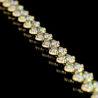 14K Yellow Gold Station Bracelet with Round Brilliant Cut Lab Diamonds - 5.36 Carat Total Weight, E-F Color, VS Clarity - Covaloro Fine Jewelry