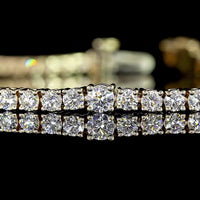 14K Yellow Gold Station Line Tennis Bracelet with 69 Round Brilliant Cut Lab Diamonds - 3.75 Carat Total Weight, E-F Color VS Clarity - Covaloro Fine Jewelry