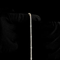 14K Yellow Gold Station Line Tennis Bracelet with 69 Round Brilliant Cut Lab Diamonds - 3.75 Carat Total Weight, E-F Color VS Clarity - Covaloro Fine Jewelry