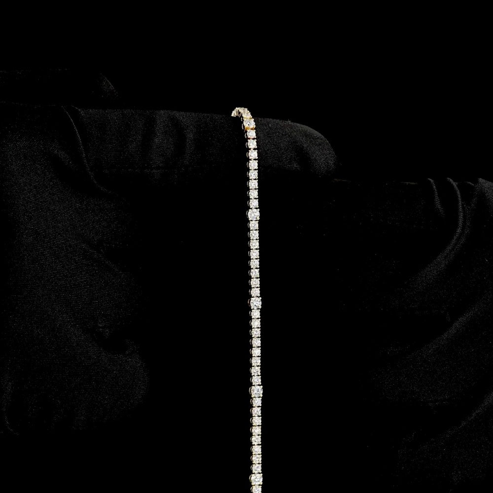 14K Yellow Gold Station Line Tennis Bracelet with 69 Round Brilliant Cut Lab Diamonds - 3.75 Carat Total Weight, E-F Color VS Clarity - Covaloro Fine Jewelry